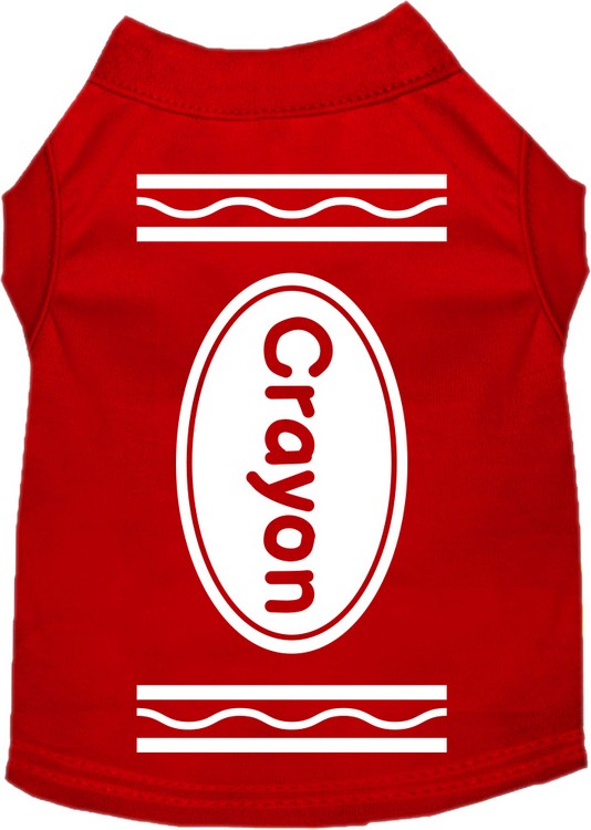 Crayon Costume Screen Print Dog Shirt Red Size SM